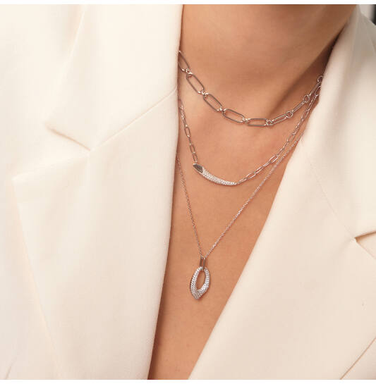  Tough Love 2 - Chokers - Silver / Rhodium plated - Zirconia - 45cm